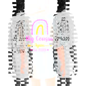 Soon To Be Big Cousin Again 2025 Baby Shower Boho Rainbow Women's Oversized Comfort T-Shirt Back Print | Seseable UK