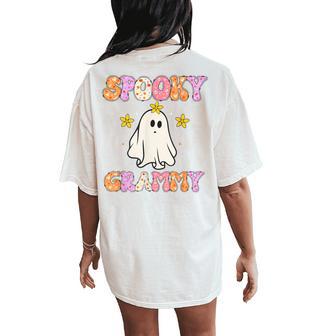 Spooky Grammy Halloween Grandma Groovy Women's Oversized Comfort T-Shirt Back Print - Thegiftio UK