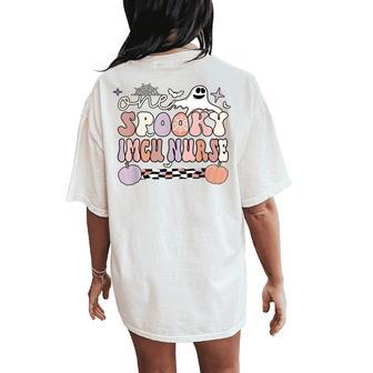 Spooky Imcu Nurse Halloween Intermediate Care Unit Nurse Women's Oversized Comfort T-Shirt Back Print - Thegiftio UK