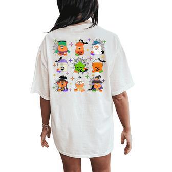 Spooky Nuggets Meal Bucket Halloween Chicken Nuggets Women's Oversized Comfort T-Shirt Back Print - Thegiftio UK