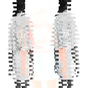 Stepping Into My 75Th Birthday 75 Year Old Bday Women's Oversized Comfort T-Shirt Back Print - Thegiftio