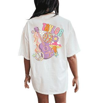 Taylor Personalized Name I Love Taylor Groovy 80'S Women's Oversized Comfort T-Shirt Back Print - Monsterry AU