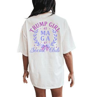 Trump Girl Social Club 45 47 Purple Women's Oversized Comfort T-Shirt Back Print - Thegiftio UK