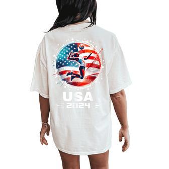 Usa Team 2024 United States American Flag Volleyball Women's Oversized Comfort T-Shirt Back Print - Thegiftio UK