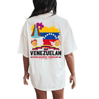 Venezuelan Flag Outfit Idea For With Venezuelan Arepas Women's Oversized Comfort T-Shirt Back Print - Thegiftio UK
