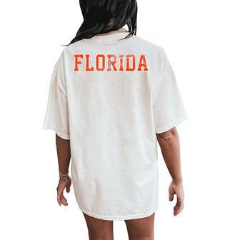 Vintage Florida Florida Retro Orange Blue Women's Oversized Comfort T-Shirt Back Print - Thegiftio UK