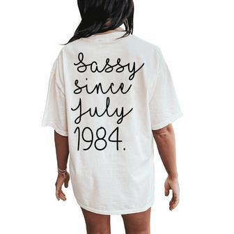 Vintage Sassy Since July 1984 Classic Awesome Mama Love Women's Oversized Comfort T-Shirt Back Print - Monsterry