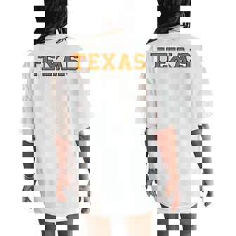 Vintage Texas Texas Retro Orange Women's Oversized Comfort T-Shirt Back Print | Mazezy