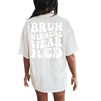 Winners Wear Red Team Spirit Week Game Sports Day Groovy Women's Oversized Comfort T-Shirt Back Print - Thegiftio UK