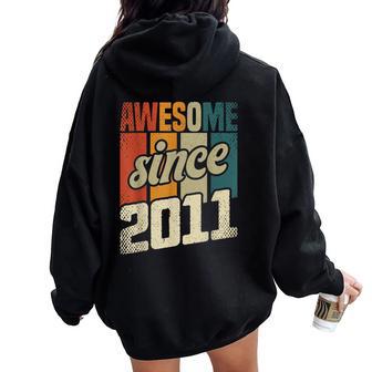 13Th Birthday Boy Girl 13 Years 2011 Women Oversized Hoodie Back Print - Thegiftio UK