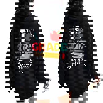 1St Grade Squad Student Teacher Back To School First Grade Women Oversized Hoodie Back Print - Thegiftio
