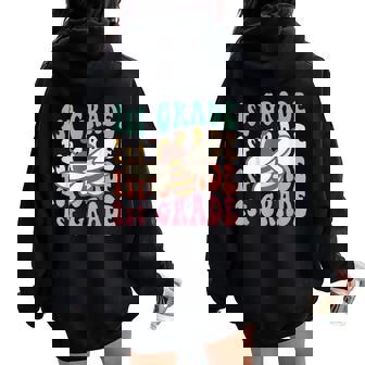 1Th Grade Teacher Cute Bee Back To School Elementary Teacher Women Oversized Hoodie Back Print | Seseable CA