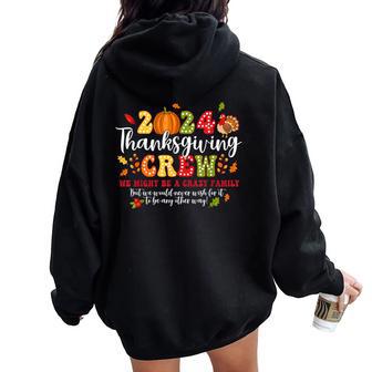 2024 Thanksgiving Crew Turkey Fall Family Matching Kid Women Oversized Hoodie Back Print - Thegiftio UK