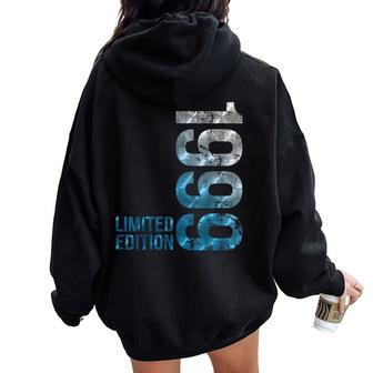 25Th Birthday 25 Years Old Vintage 1999 Women Oversized Hoodie Back Print - Thegiftio UK