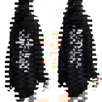 45 47 Trump 2024 Soporte De Banderaintage Trump 45 47 Hombres Es Women Oversized Hoodie Back Print - Regaloses