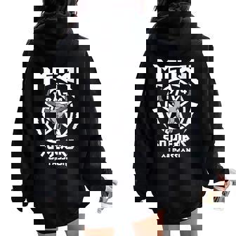50 Cumpleaños Hombre Heavy Metal Rock Música Pentagrama Cuello Women Oversized Hoodie Back Print - Regaloses