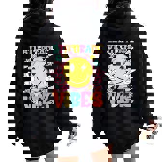 5Th Grade Vibes Smile Face Back To School Fifth Grade Women Oversized Hoodie Back Print - Thegiftio UK