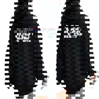 70S 80S Retrointage Nasa Worm Logo Retro Nasa Idée Cadeau Sweat à capuche oversize pour femme avec imprimé dans le dos - Cadeauxyz