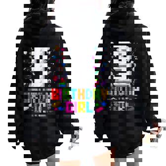 9Th Birthday Girl Master Builder 9 Years Old Building Block Women Oversized Hoodie Back Print | Seseable UK