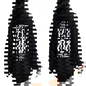 Being Aizsla Mom Is Ruff Divertida Para Perro Y Mamá Cuello Women Oversized Hoodie Back Print - Regaloses