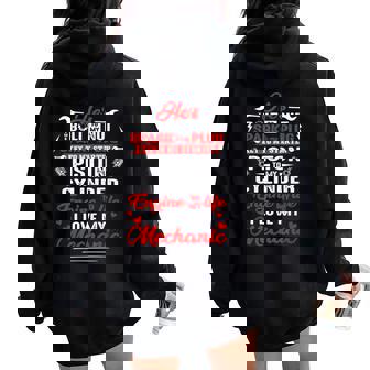 Amo A Mi Mecánico Divertido Esposa Mecánico Novia Women Oversized Hoodie Back Print - Regaloses