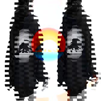 Anteater Retrointage 60S 70S Coucher De Soleil Mammal Animal Men Sweat à capuche oversize pour femme avec imprimé dans le dos - Cadeauxyz