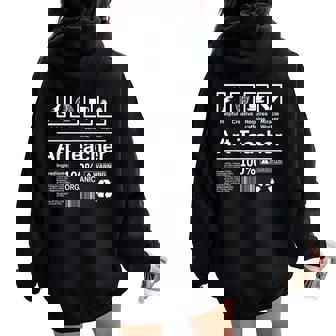 Art Teacher Divertente Arte Insegnante Regalo Felpa con cappuccio oversize da donna con stampa posteriore - Novitaregali