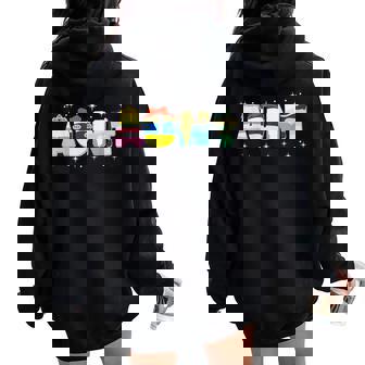 Aunt Of The Birthday Princess Girl Family Matching Women Oversized Hoodie Back Print - Seseable