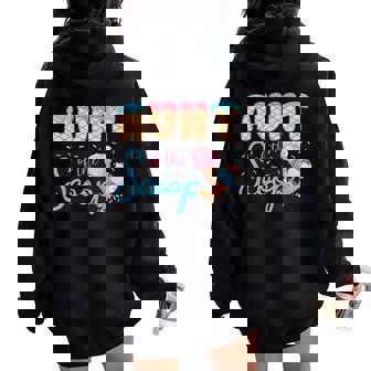 Aunt Of The Scoop Ice Cream Gender Reveal Baby Shower Women Oversized Hoodie Back Print - Thegiftio UK