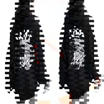 Baseball Game Day Sport For And Women Women Oversized Hoodie Back Print - Monsterry