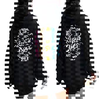 Baseball Sister I'm Just Here For The Snacks Retro Tie Dye Women Oversized Hoodie Back Print - Monsterry