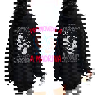 Bautizo Es Promovida A Madrina Women Oversized Hoodie Back Print - Regaloses