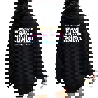 Beachin' Grandma Beach Vacation Grandmother Cruise Ship Women Oversized Hoodie Back Print - Monsterry
