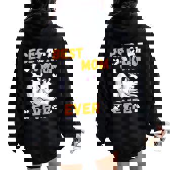 Best Cat Mom Ever Gatos Divertidos Regalos Mama De Gato Women Oversized Hoodie Back Print - Regaloses