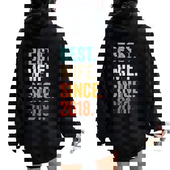 Best Wife Since 2018 6 Aniversario De Boda 6 Años Women Oversized Hoodie Back Print - Regaloses