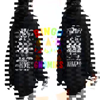 Bingo With My Gnomies Bingo Player Women Oversized Hoodie Back Print - Thegiftio UK