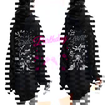 Birthday Squad Diva Squad Crown Hearts High Heel Girls Women Oversized Hoodie Back Print - Thegiftio UK
