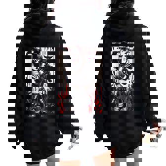Black Goat Demon Alt Goth Girl Red Satanism Devil Occult Women Oversized Hoodie Back Print - Thegiftio UK