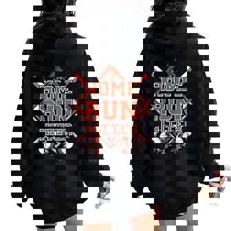 Black And Orange Baseball T For Boy Mom Youth Women Oversized Hoodie Back Print - Monsterry