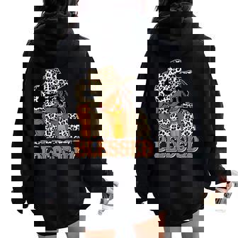 Blessed Black Cowgirl Western Swag African Christian Woman Women Oversized Hoodie Back Print | Mazezy