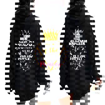 Bonus Mom Of The Birthday Princess Crown Girl Bday Party Women Oversized Hoodie Back Print - Monsterry