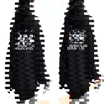Boo Ghost Books Book Club Halloween School Teacher Women Oversized Hoodie Back Print - Thegiftio UK
