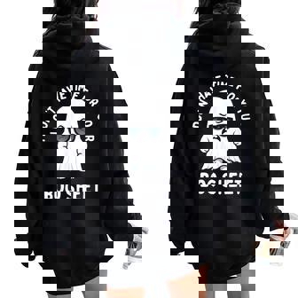 Boo Sheet Ghost Halloween Costume Women Women Oversized Hoodie Back Print - Seseable
