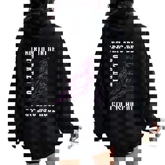 Born Ride Horse Forced To Go To School Barrel Racing Women Oversized Hoodie Back Print | Seseable UK