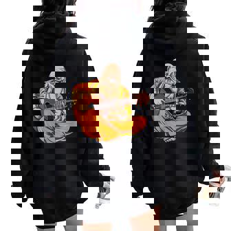 Bouddha Joue De La Guitare Spirituel Bouddhiste Hippie Sweat à capuche oversize pour femme avec imprimé dans le dos - Cadeauxyz