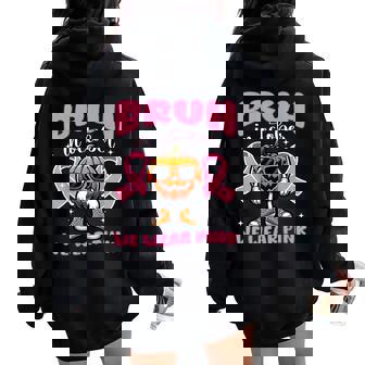 Breast Cancer Awareness For Girls Boys Kid Halloween Pumpkin Women Oversized Hoodie Back Print - Monsterry