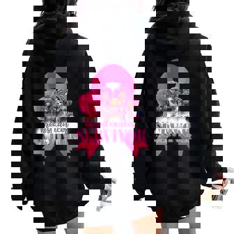 Breast Cancer Awareness Survivor Black Melanin Warrior Women Oversized Hoodie Back Print - Thegiftio UK