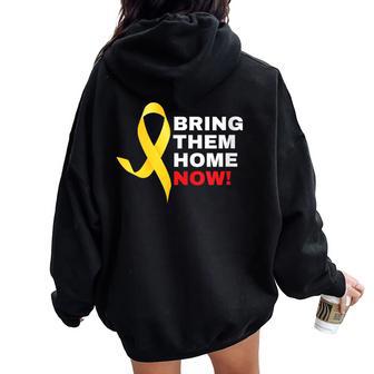 Bring Them Home Now Yellow Ribbon Israel Women Oversized Hoodie Back Print - Thegiftio UK