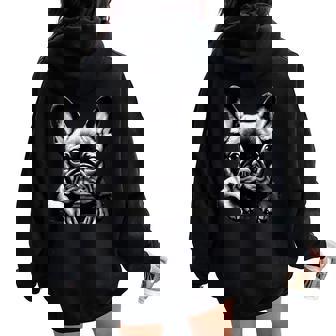 Bulldog American Bulldog Perro Dibujo Perro Cuello Women Oversized Hoodie Back Print - Regaloses