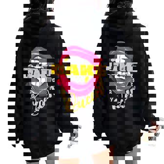 Cake Queen Queen Lips Golden Necklace Cake Women Oversized Hoodie Back Print - Monsterry